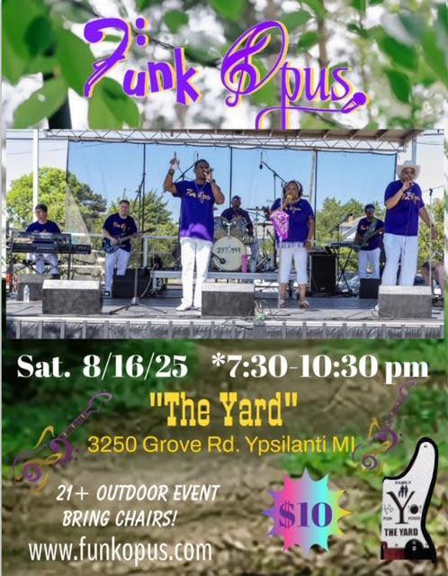Funk Opus returns to the Eagles Nest, Clarklake MI, Saturday August 9, 6-9pm