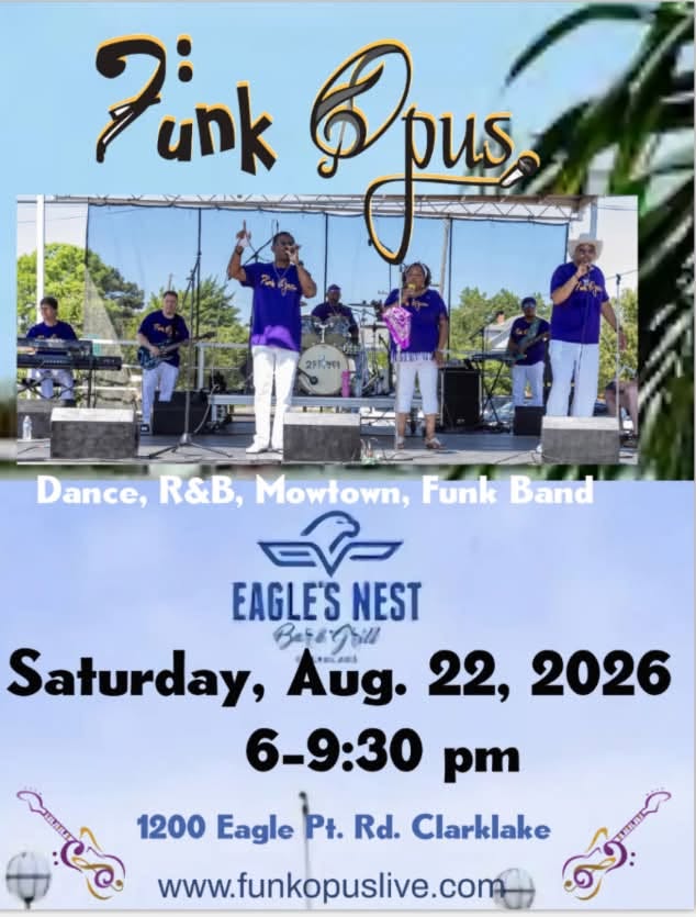 Funk Opus at the Eagle’s Nest, August 22, 6-9pm